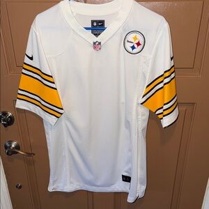 Nike Pittsburgh Steelers White Jersey with Yellow and Black Stripes